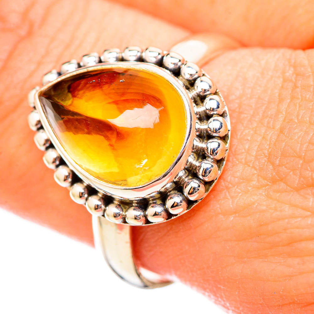 Citrine Sugarloaf Rings handcrafted by Anasilvercos - RING115360