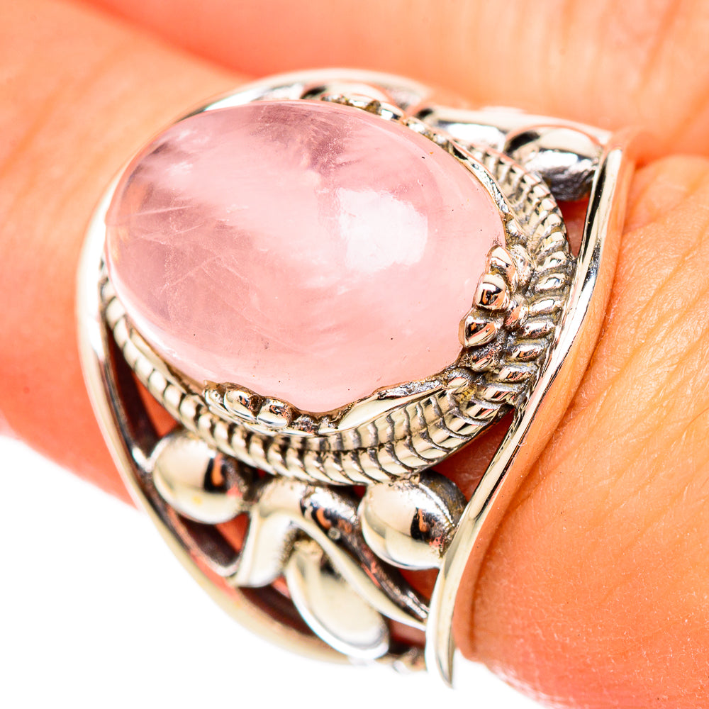 Rose Quartz Rings handcrafted by Anasilvercos - RING115361