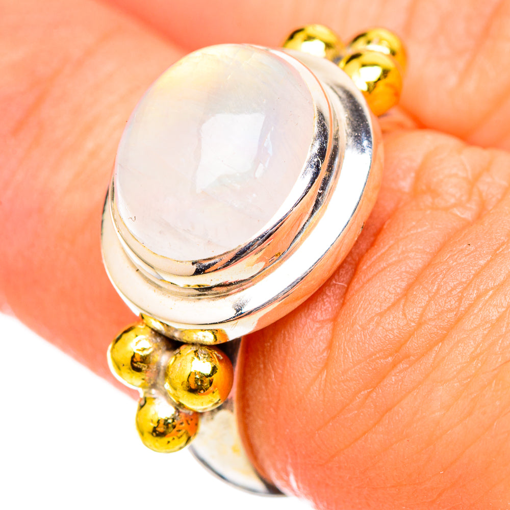Rainbow Moonstone Rings handcrafted by Anasilvercos - RING115371