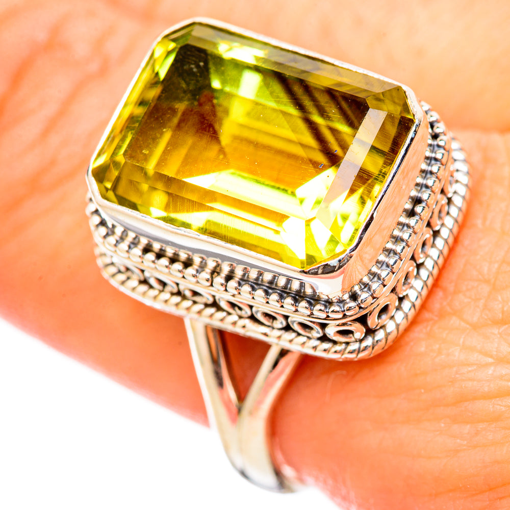 Lemon Quartz Rings handcrafted by Anasilvercos - RING115374