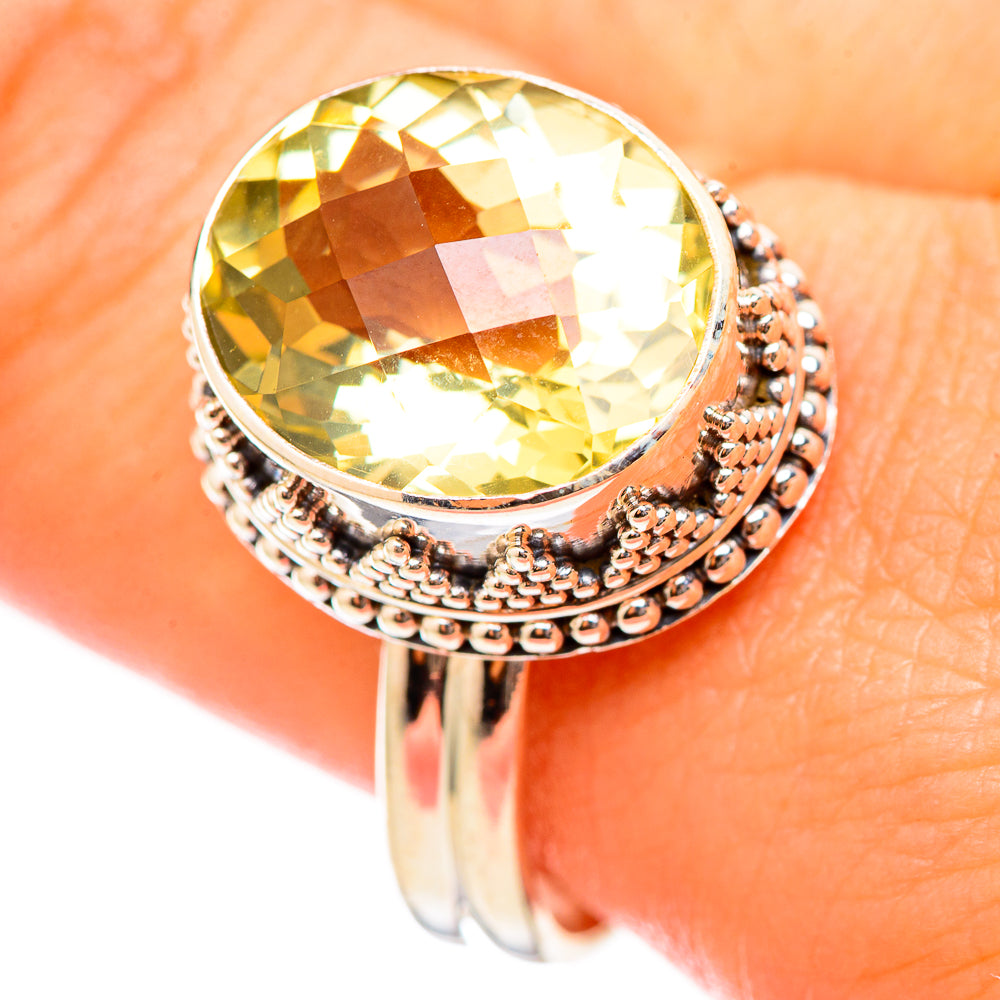 Lemon Quartz Rings handcrafted by Anasilvercos - RING115375