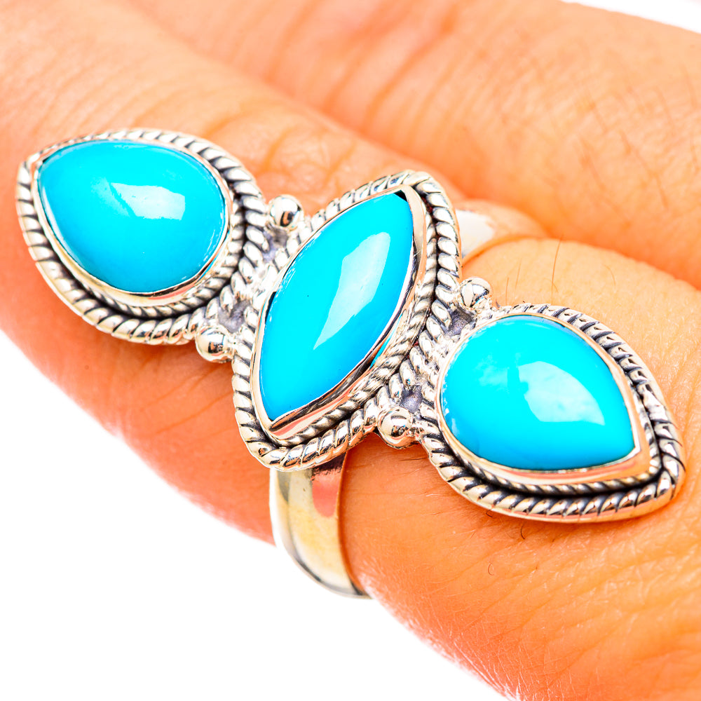 Sleeping Beauty Turquoise Rings handcrafted by Anasilvercos - RING115382