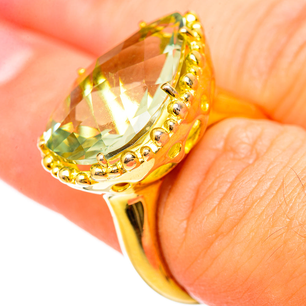 Green Amethyst Rings handcrafted by Anasilvercos - RING115384