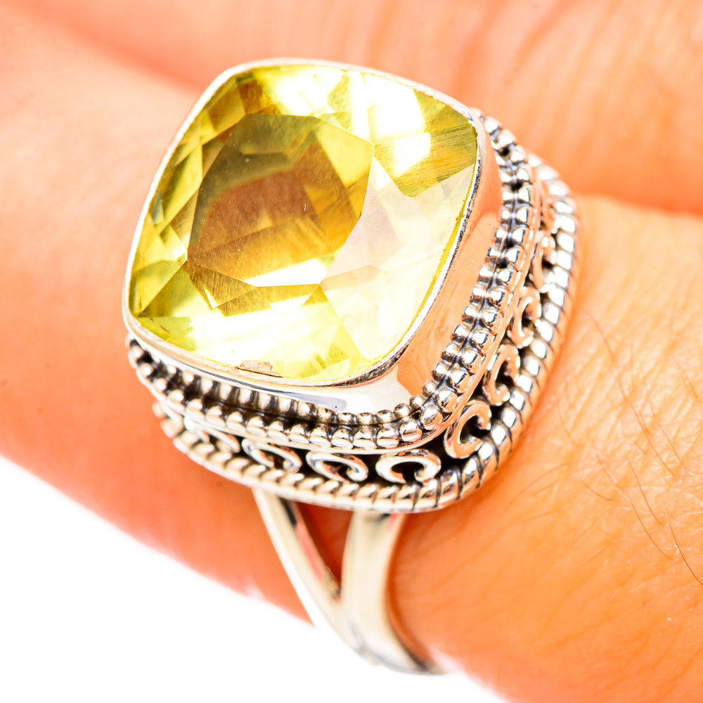 Lemon Quartz Rings handcrafted by Anasilvercos - RING115399