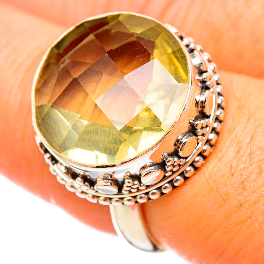 Lemon Quartz Rings handcrafted by Anasilvercos - RING115400