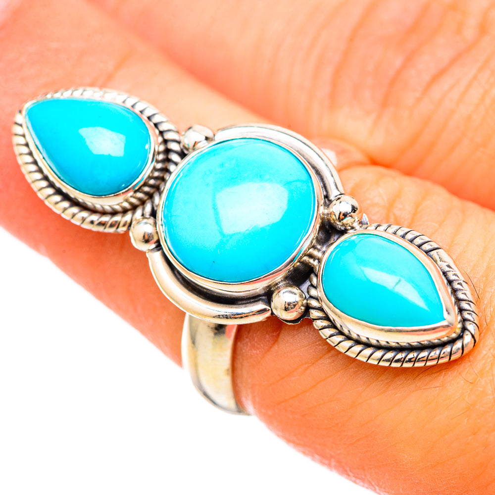 Sleeping Beauty Turquoise Rings handcrafted by Anasilvercos - RING115405