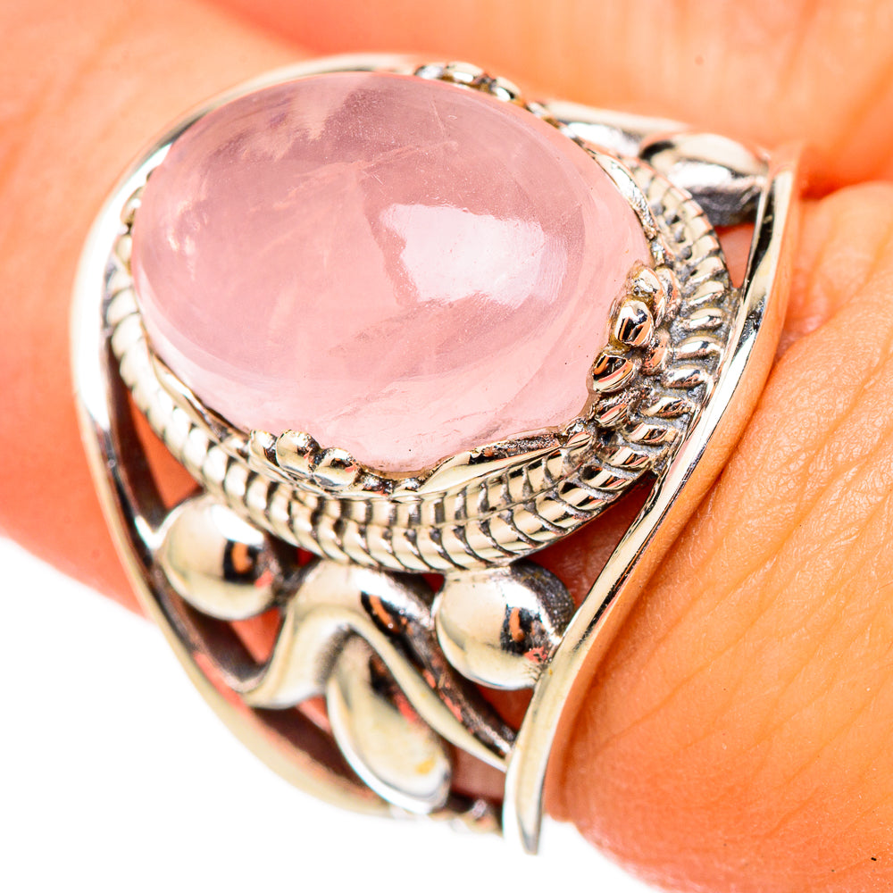 Rose Quartz Rings handcrafted by Anasilvercos - RING115415