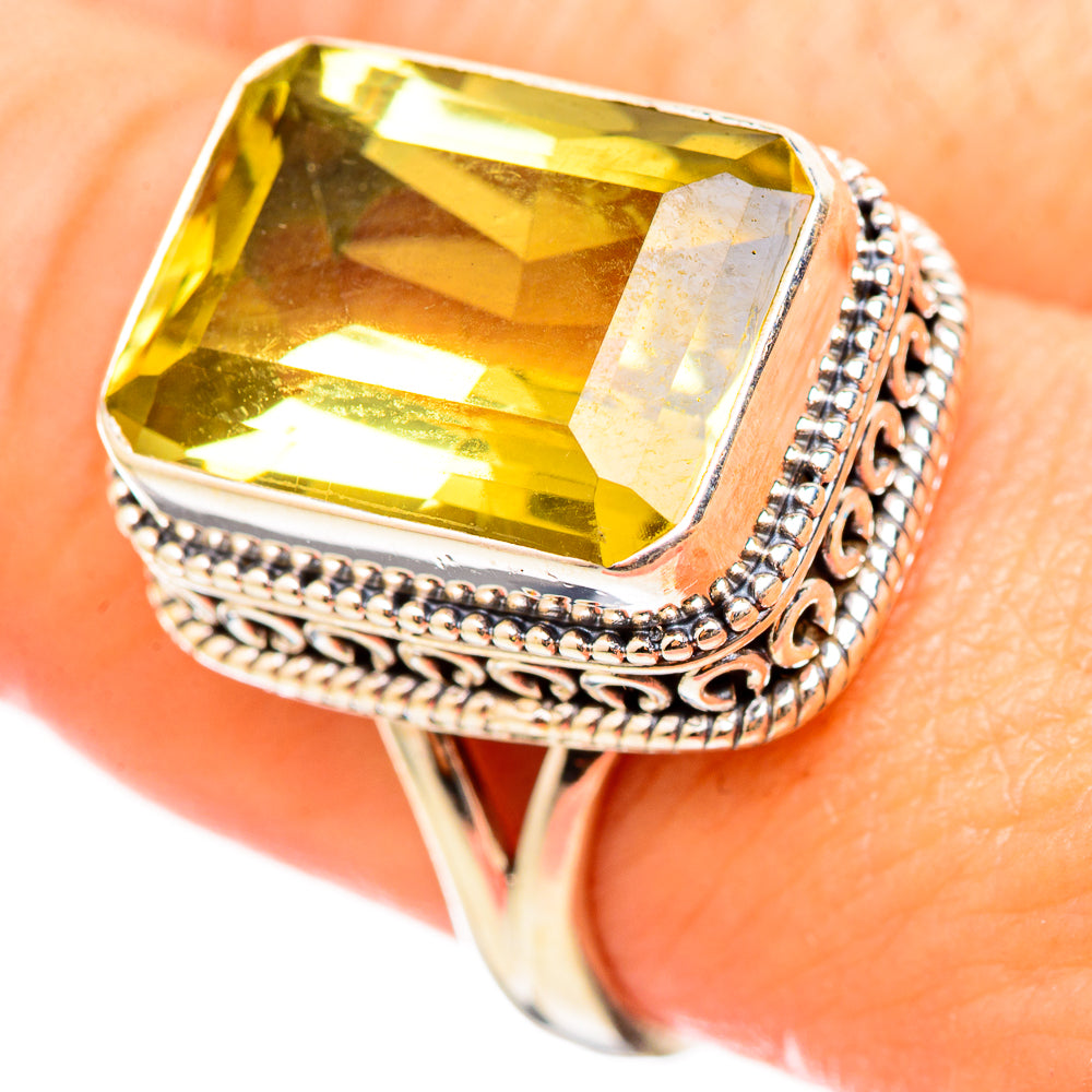 Lemon Quartz Rings handcrafted by Anasilvercos - RING115427