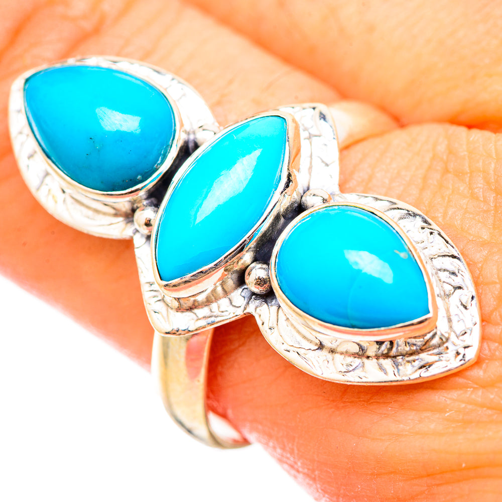Sleeping Beauty Turquoise Rings handcrafted by Anasilvercos - RING115434