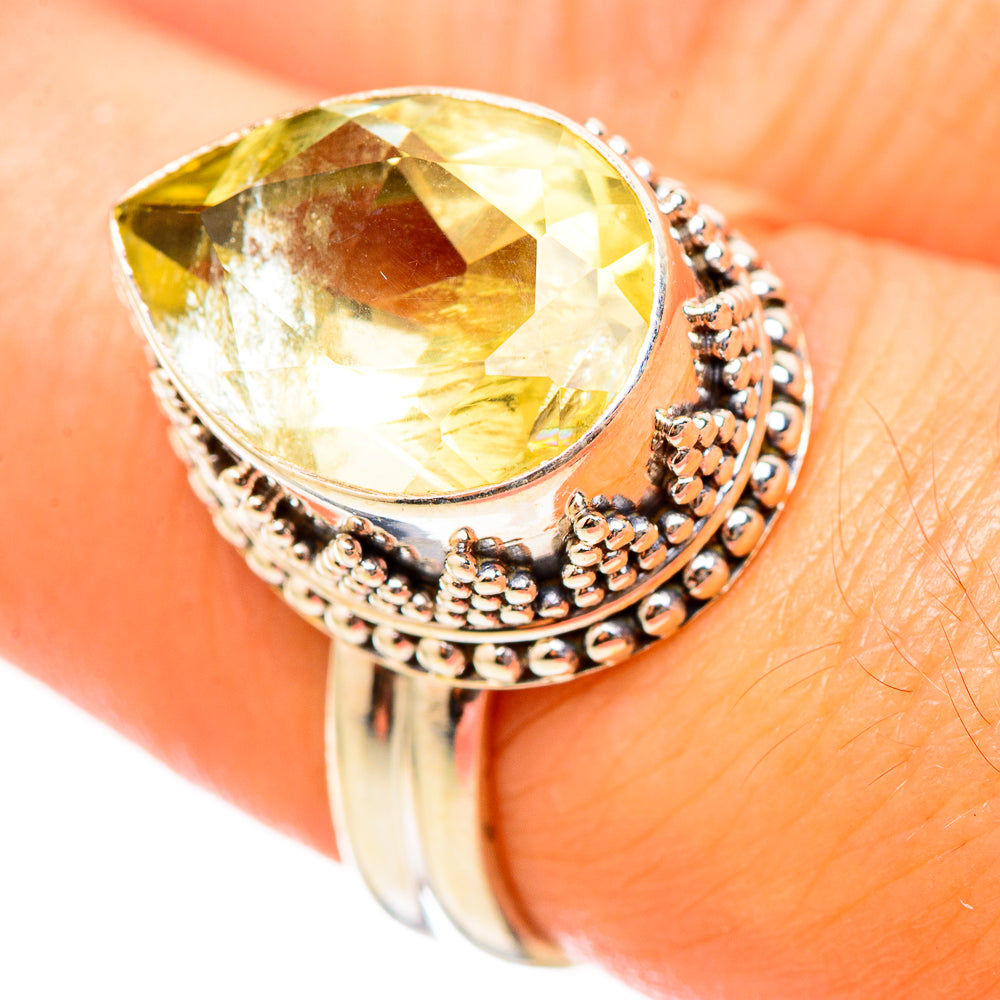 Lemon Quartz Rings handcrafted by Anasilvercos - RING115467