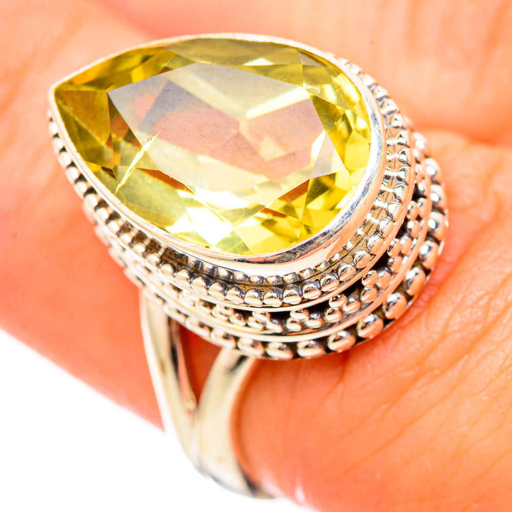 Lemon Quartz Rings handcrafted by Anasilvercos - RING115468