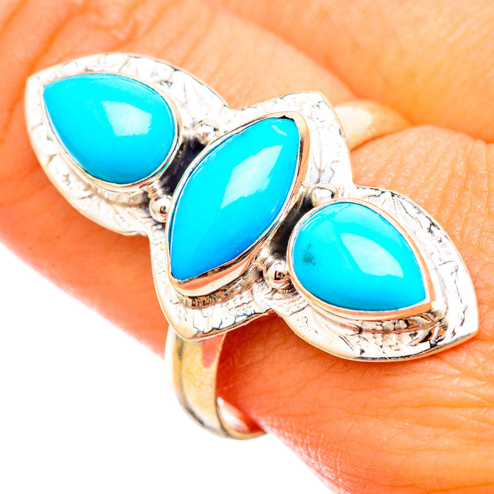 Sleeping Beauty Turquoise Rings handcrafted by Anasilvercos - RING115473