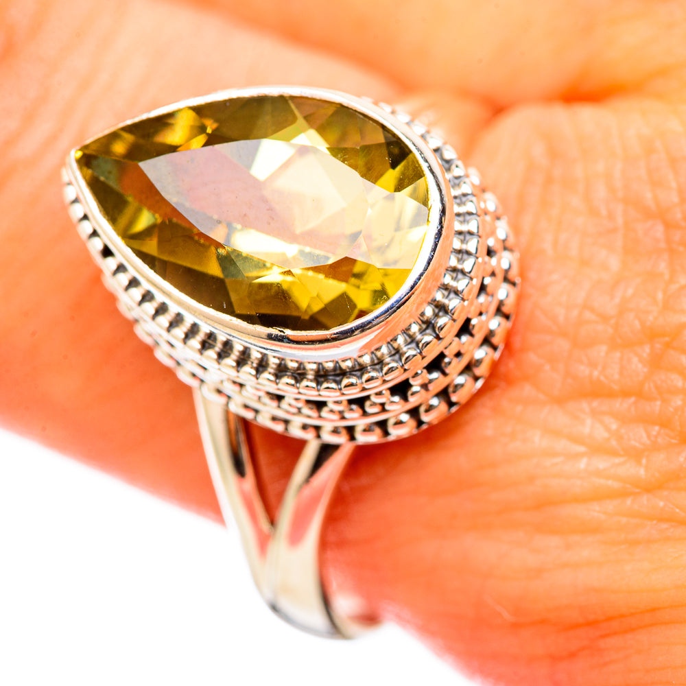Lemon Quartz Rings handcrafted by Anasilvercos - RING115485