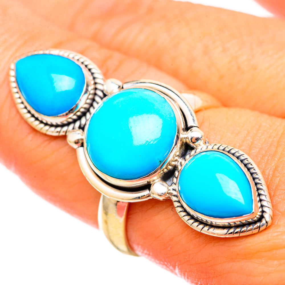 Sleeping Beauty Turquoise Rings handcrafted by Anasilvercos - RING115505