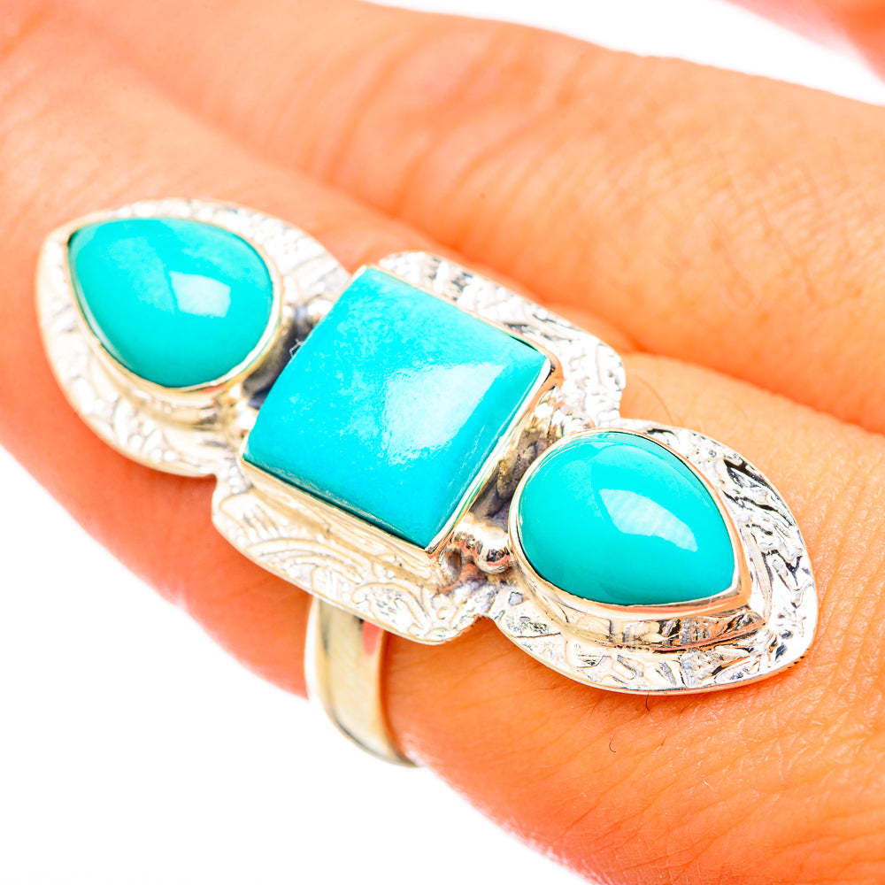 Sleeping Beauty Turquoise Rings handcrafted by Anasilvercos - RING115508