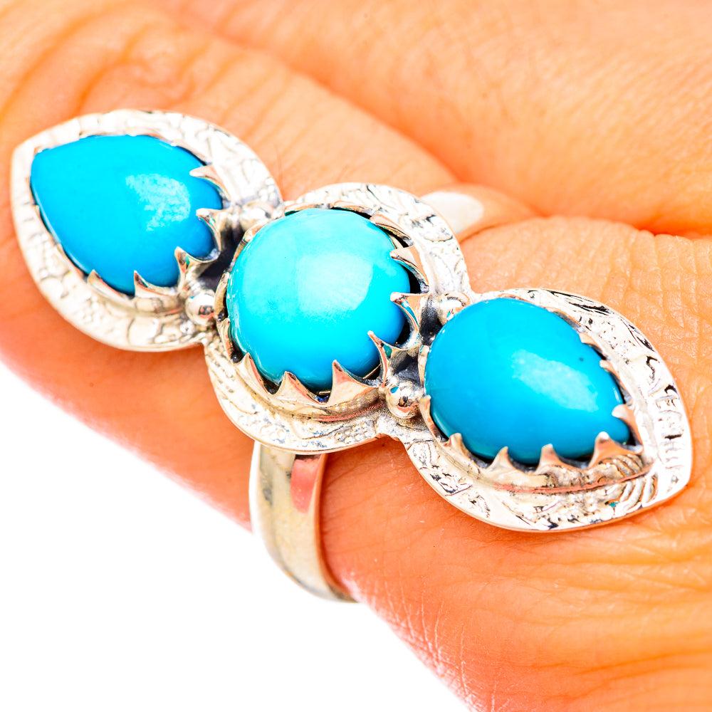 Sleeping Beauty Turquoise Rings handcrafted by Anasilvercos - RING115526
