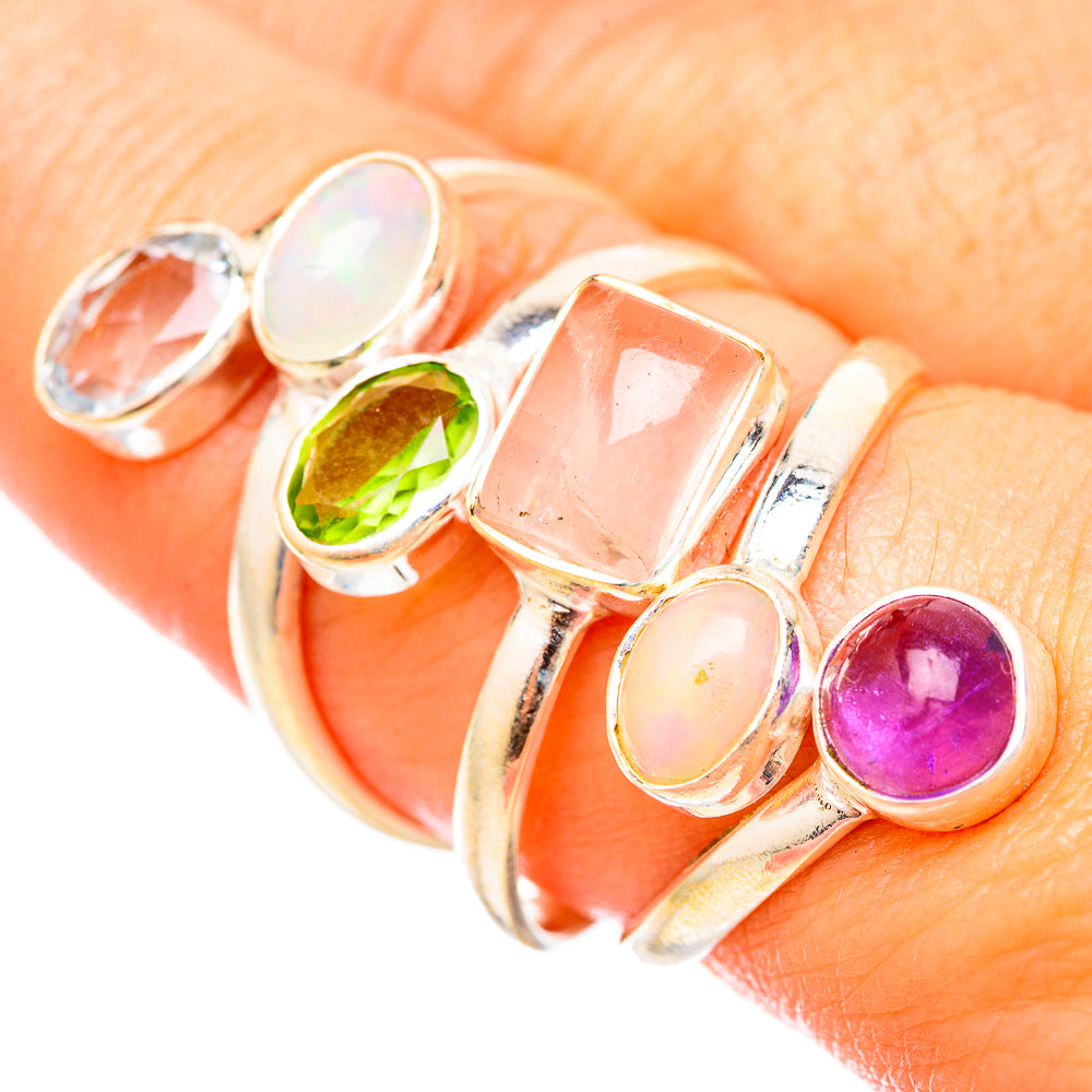 Rose Quartz Rings handcrafted by Anasilvercos - RING115543
