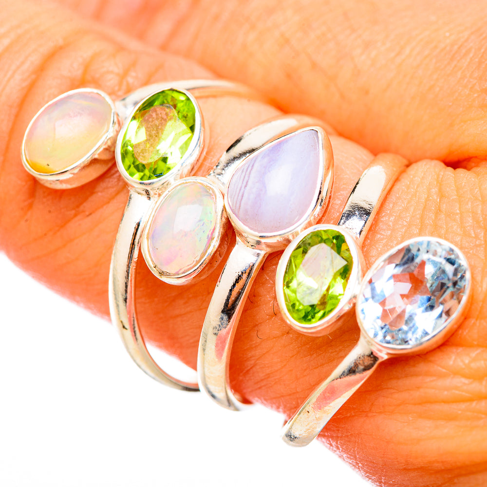 Blue Lace Agate Rings handcrafted by Anasilvercos - RING115556