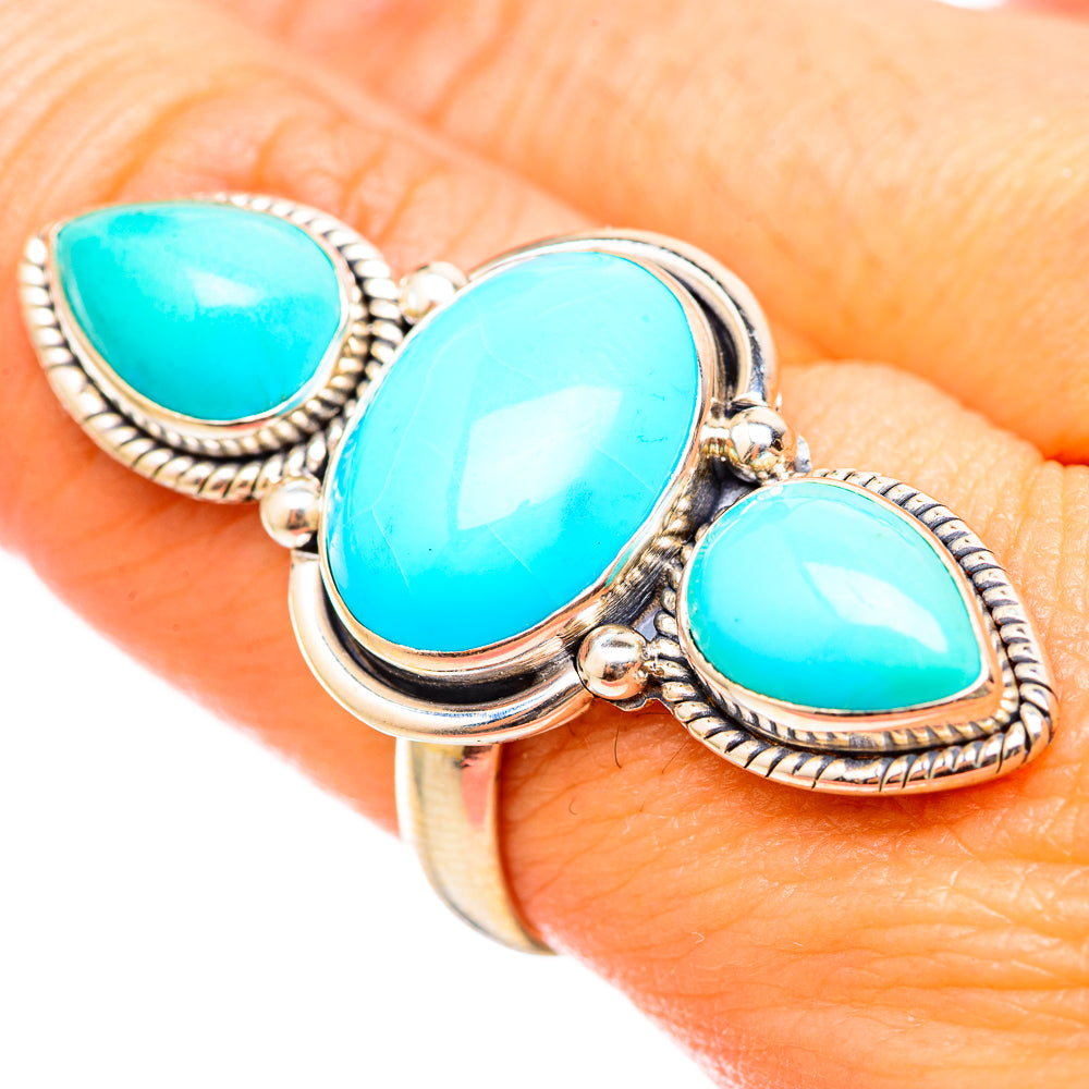 Sleeping Beauty Turquoise Rings handcrafted by Anasilvercos - RING115562