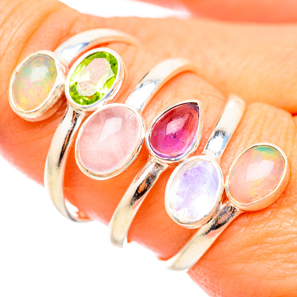 Rainbow Moonstone Rings handcrafted by Anasilvercos - RING115573