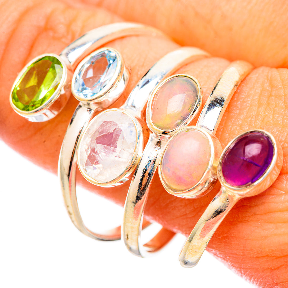 Rainbow Moonstone Rings handcrafted by Anasilvercos - RING115591