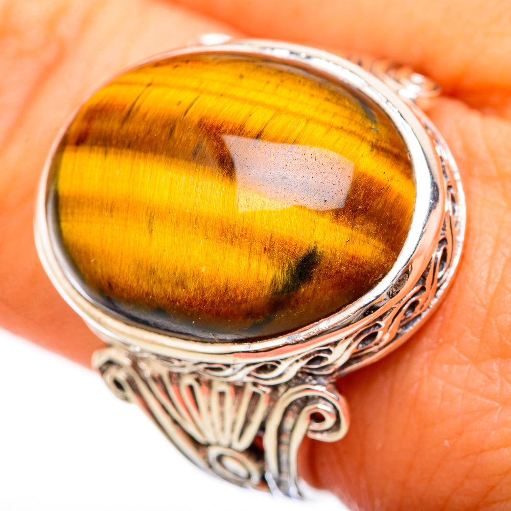 Tiger Eye Rings handcrafted by Anasilvercos - RING115601