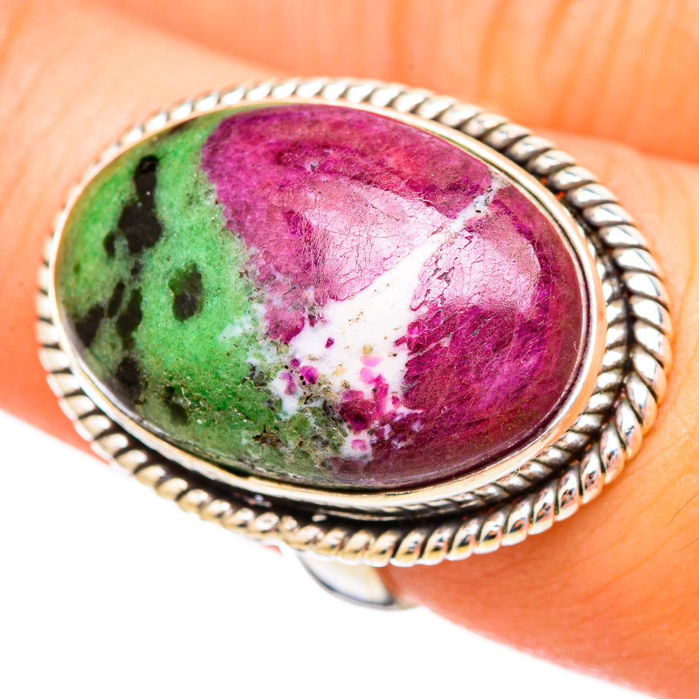 Ruby Zoisite Rings handcrafted by Anasilvercos - RING115612