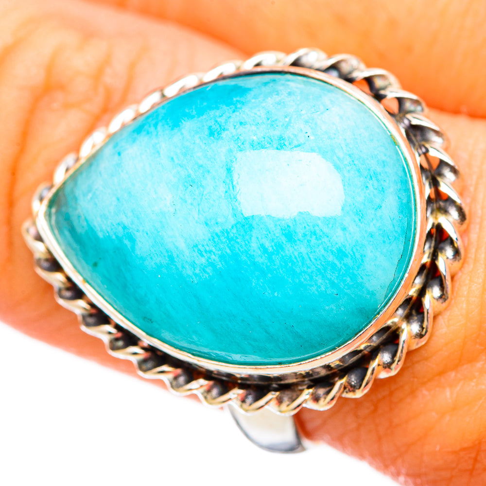 Peruvian Amazonite Rings handcrafted by Anasilvercos - RING115616