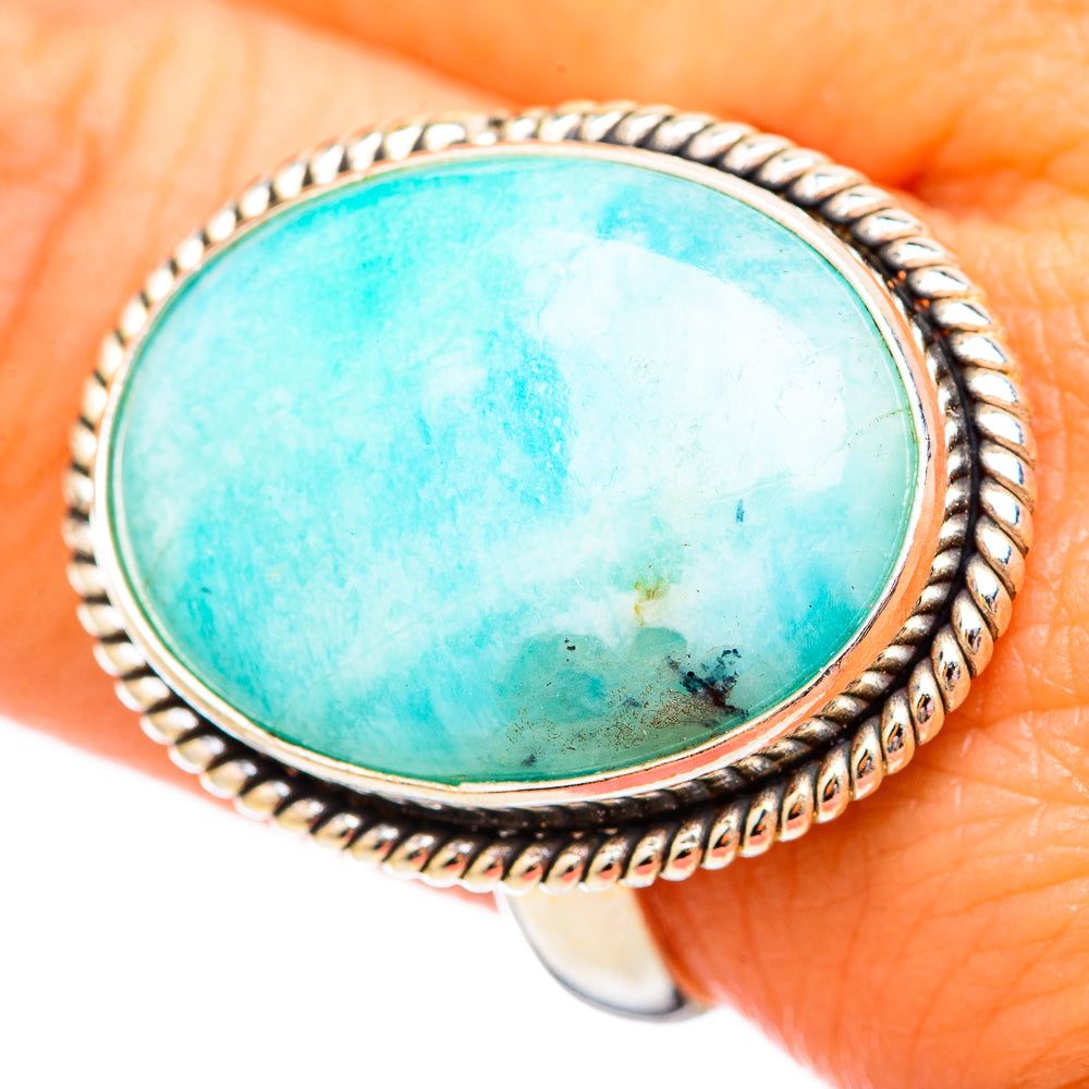 Peruvian Amazonite Rings handcrafted by Anasilvercos - RING115636