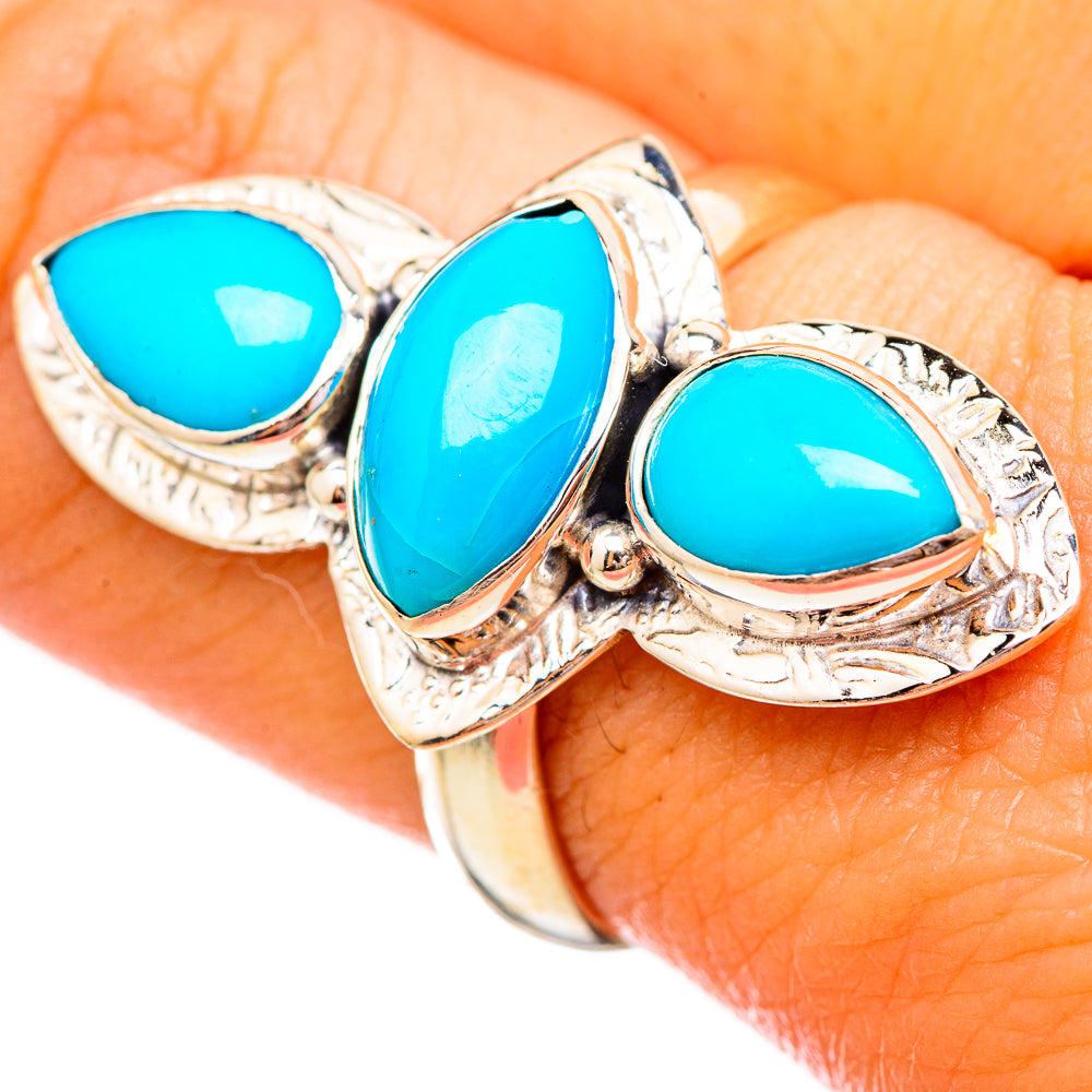 Sleeping Beauty Turquoise Rings handcrafted by Anasilvercos - RING115641