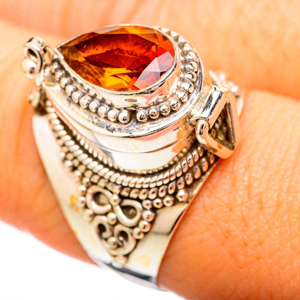 Mandarin Garnet Rings handcrafted by Anasilvercos - RING115646