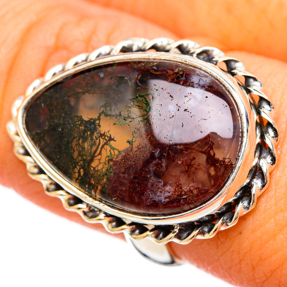 Green Moss Agate Rings handcrafted by Anasilvercos - RING115693