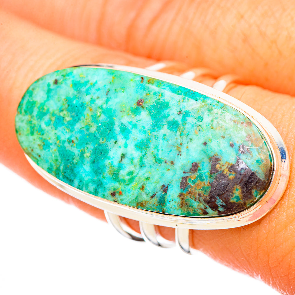 Peruvian Chrysocolla Rings handcrafted by Anasilvercos - RING115695