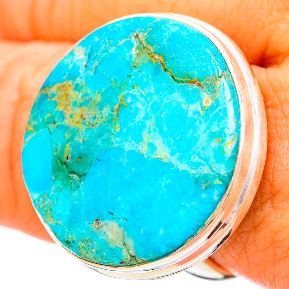 Peruvian Chrysocolla Rings handcrafted by Anasilvercos - RING115701