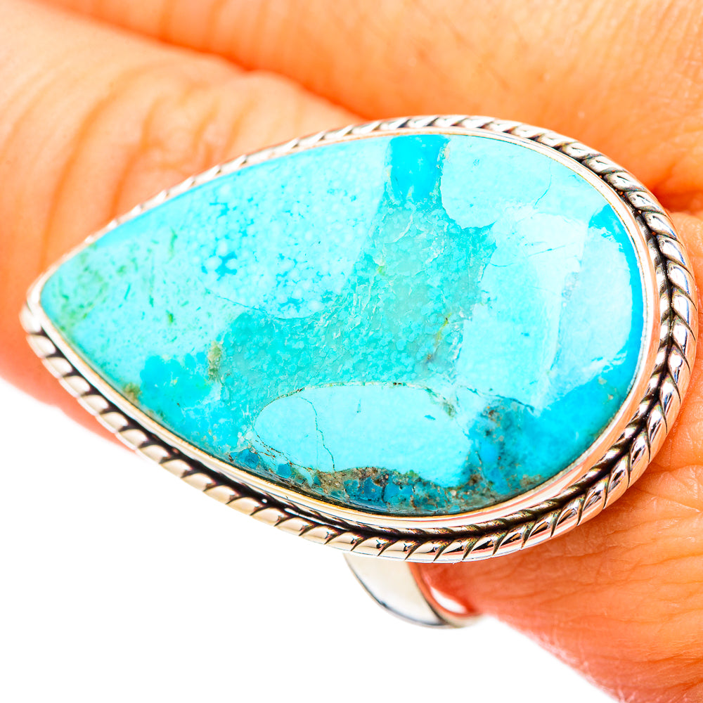 Peruvian Chrysocolla Rings handcrafted by Anasilvercos - RING115702