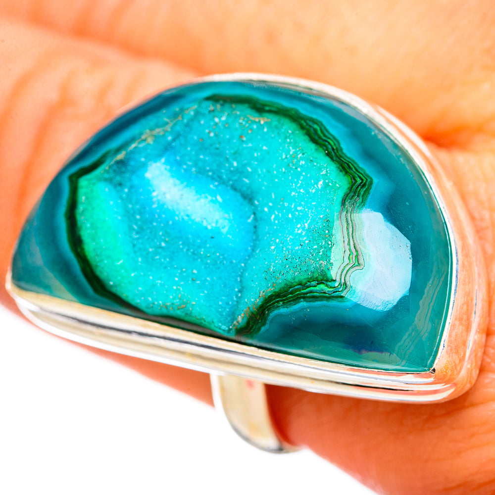 Green Geode Druzy Rings handcrafted by Anasilvercos - RING115710