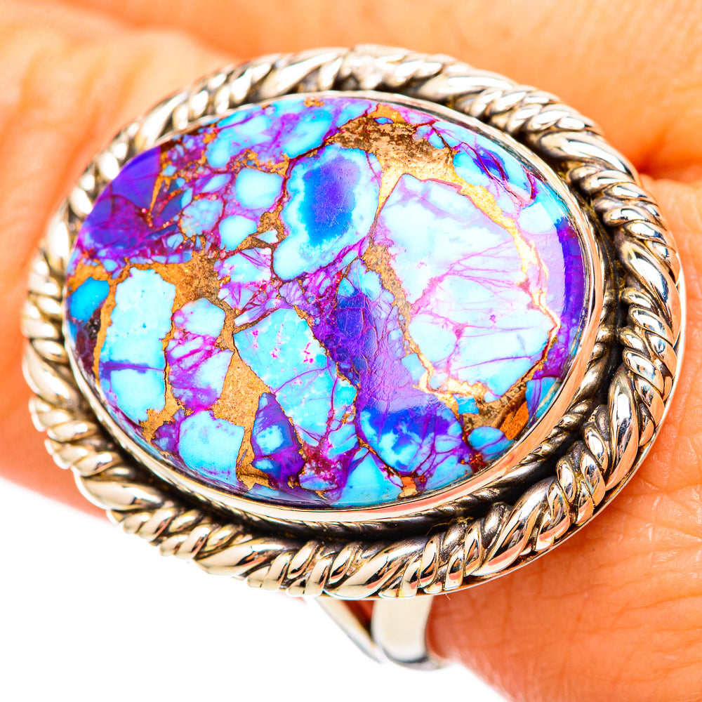 Purple Copper Composite Turquoise Rings handcrafted by Anasilvercos - RING115722