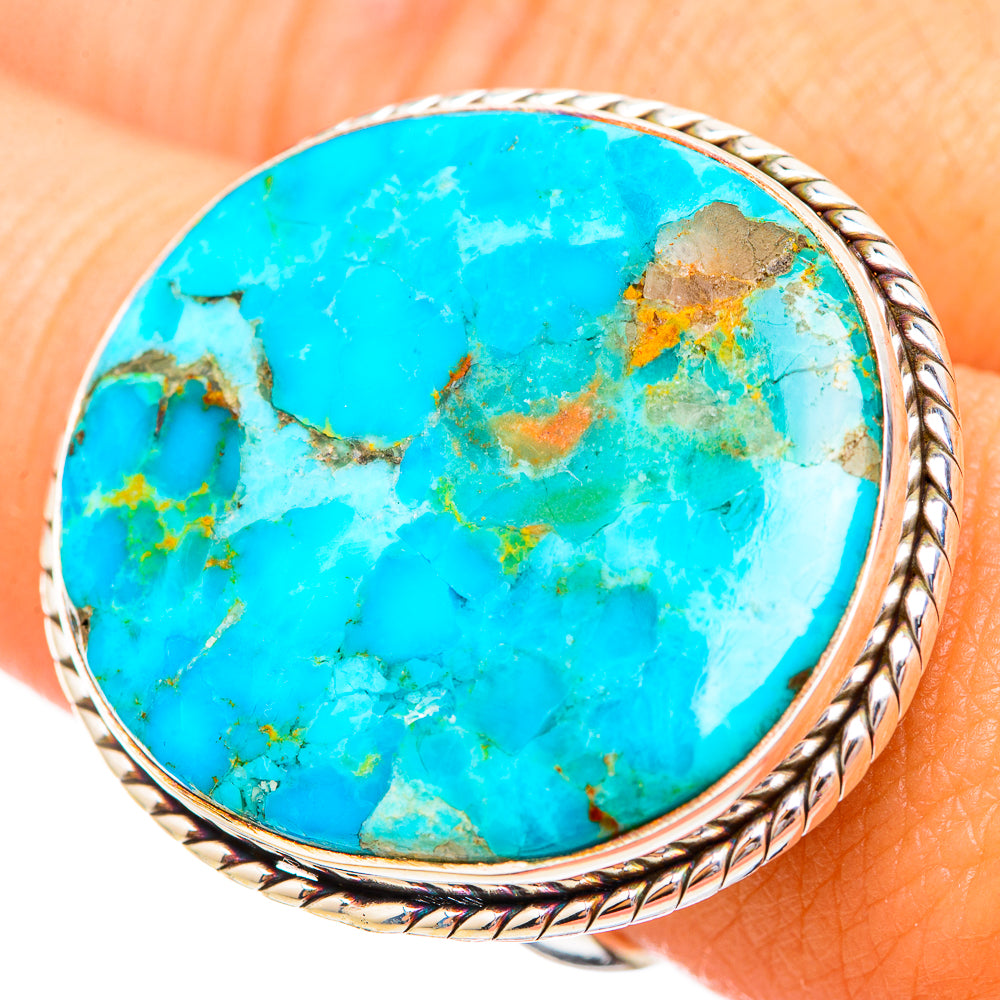 Peruvian Chrysocolla Rings handcrafted by Anasilvercos - RING115731