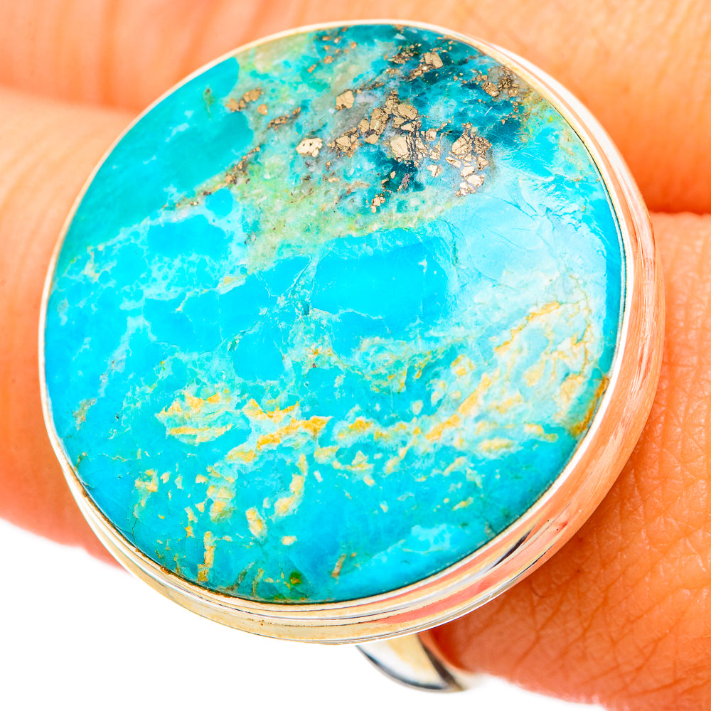 Peruvian Chrysocolla Rings handcrafted by Anasilvercos - RING115738