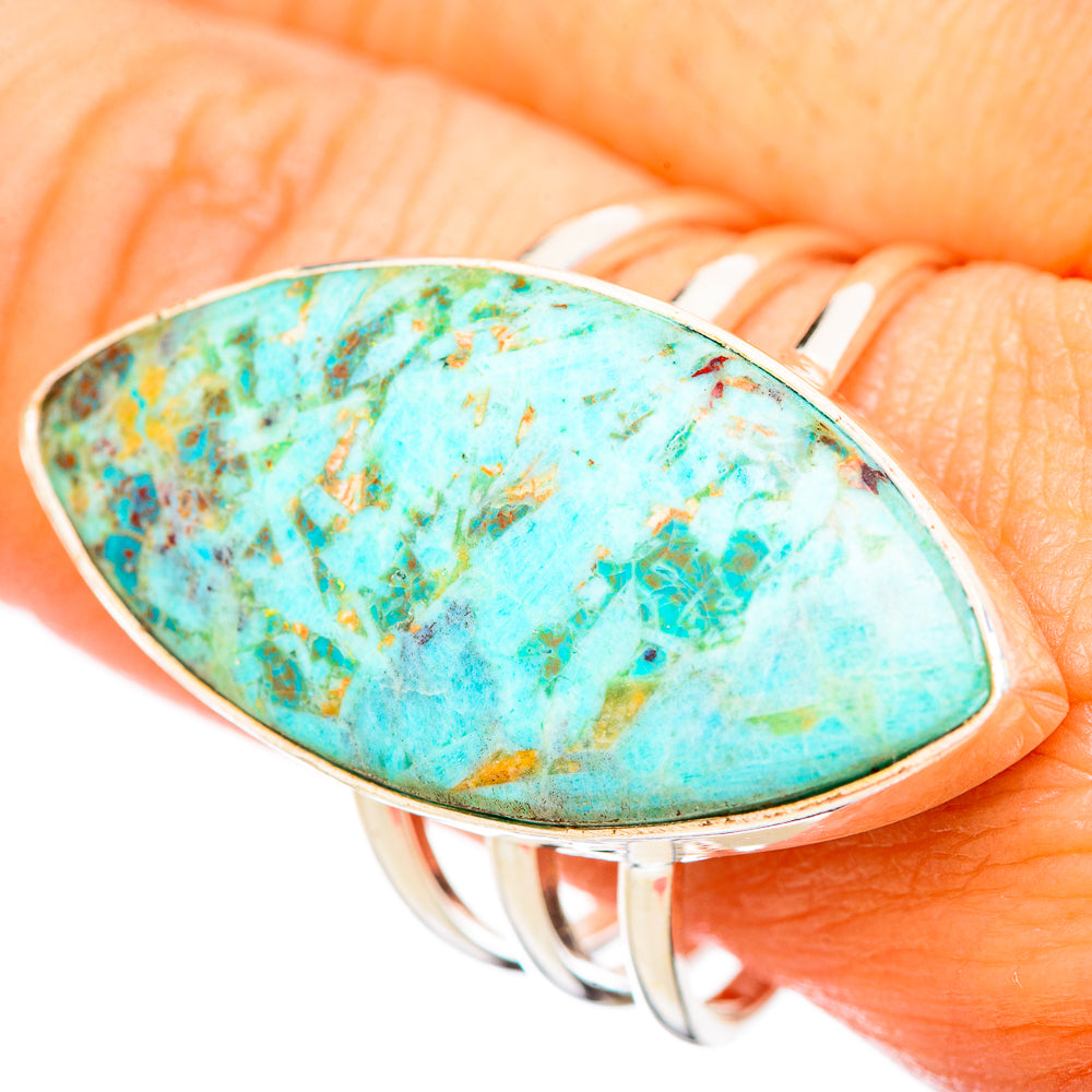 Peruvian Chrysocolla Rings handcrafted by Anasilvercos - RING115740