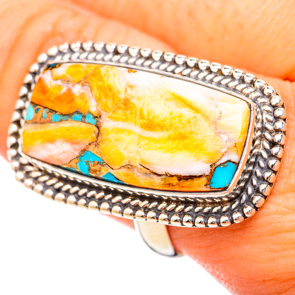 Spiny Oyster Turquoise Rings handcrafted by Anasilvercos - RING115753