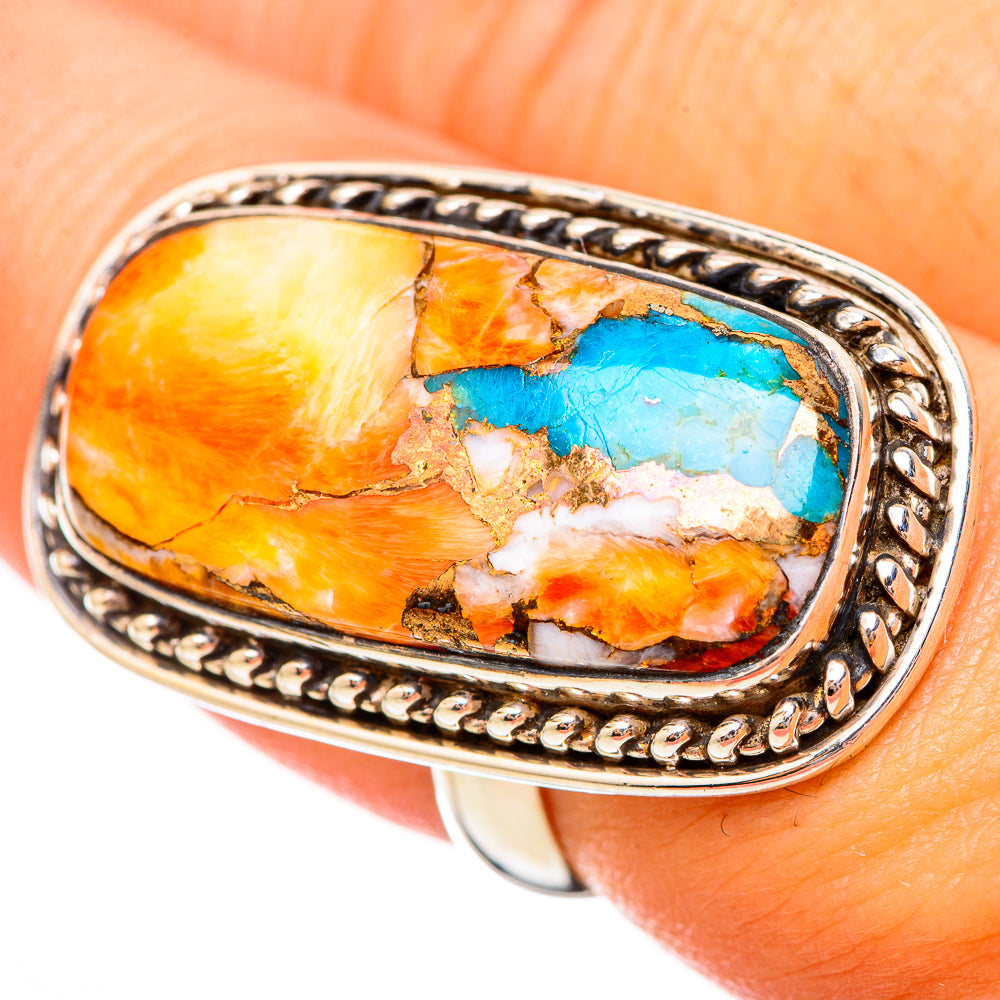 Spiny Oyster Turquoise Rings handcrafted by Anasilvercos - RING115763