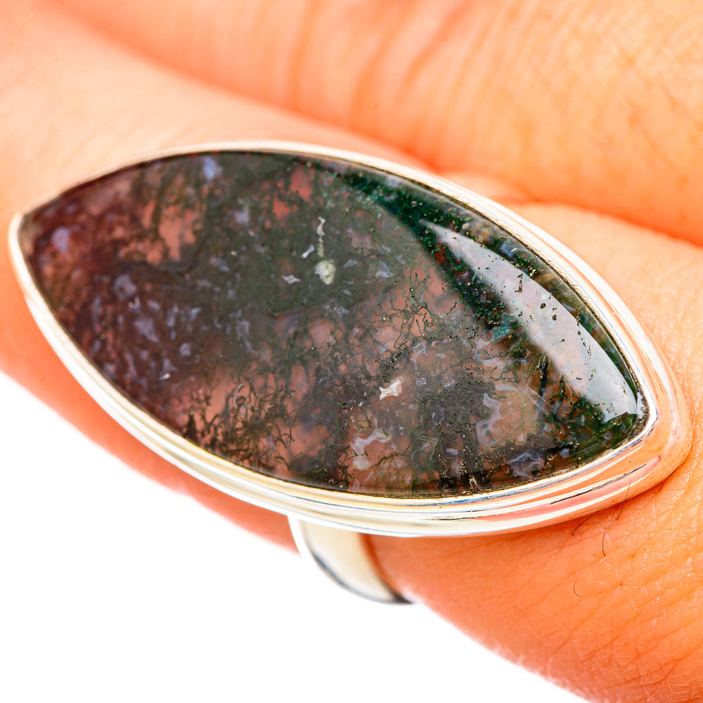 Moss Agate Rings handcrafted by Anasilvercos - RING115766