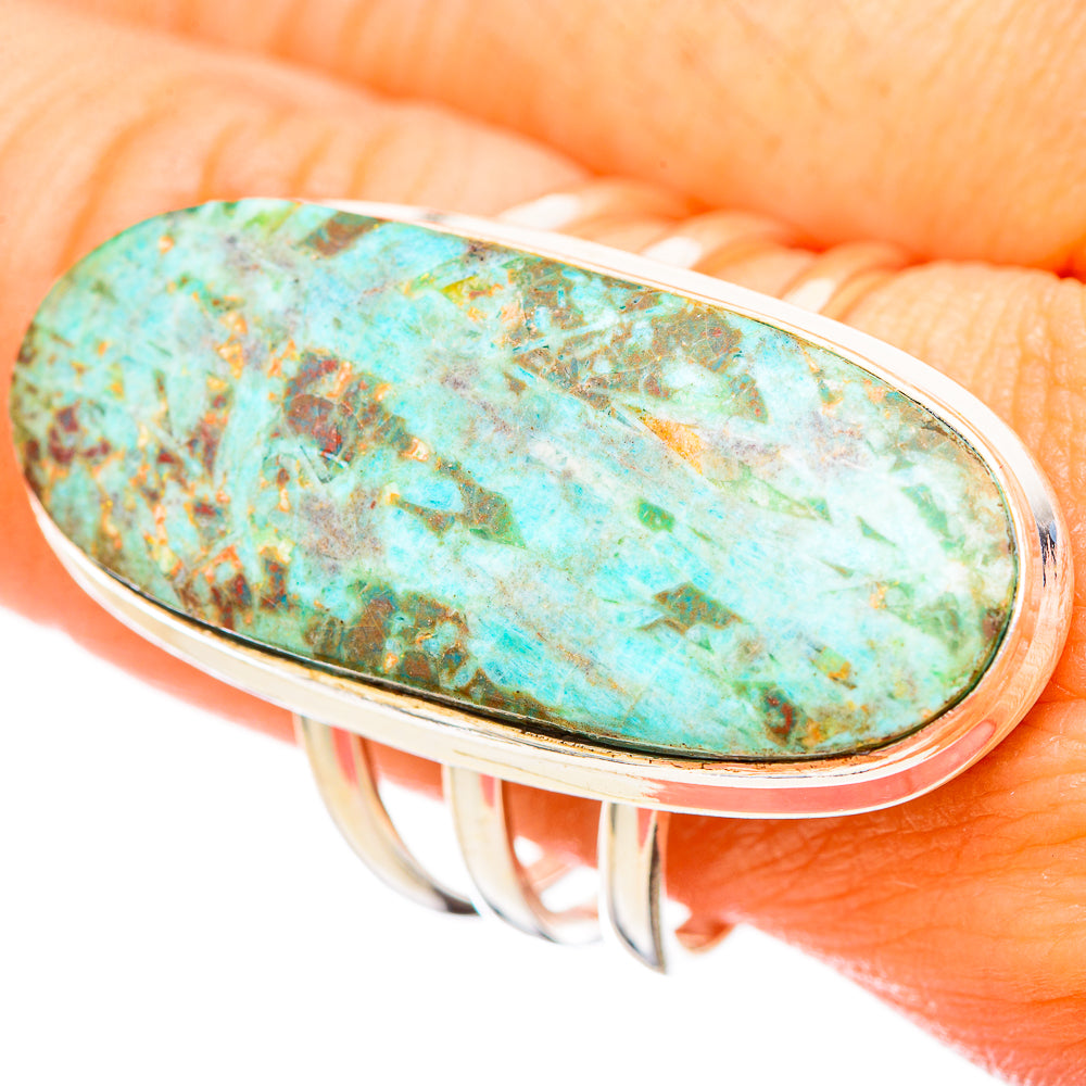 Peruvian Chrysocolla Rings handcrafted by Anasilvercos - RING115776