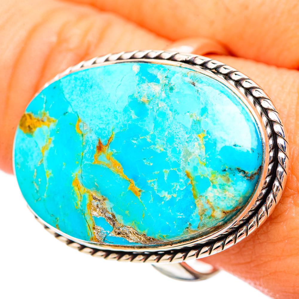 Peruvian Chrysocolla Rings handcrafted by Anasilvercos - RING115805