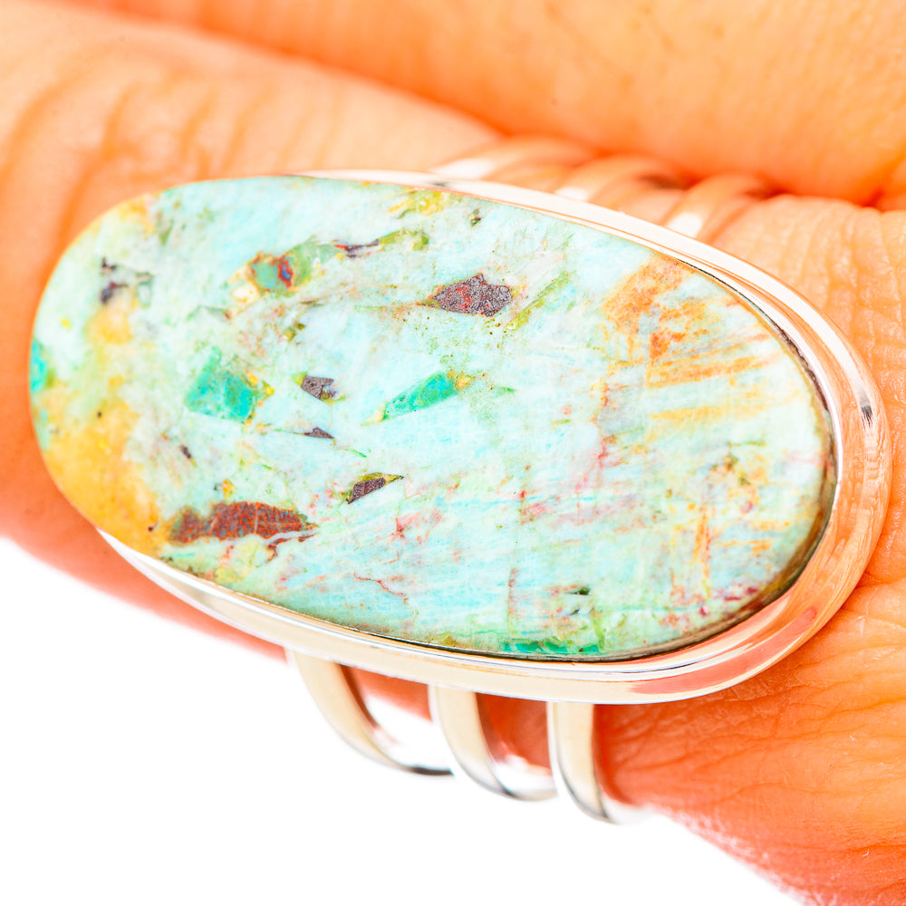 Peruvian Chrysocolla Rings handcrafted by Anasilvercos - RING115806
