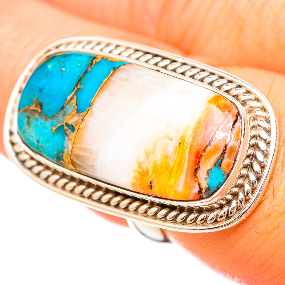 Spiny Oyster Turquoise Rings handcrafted by Anasilvercos - RING115852