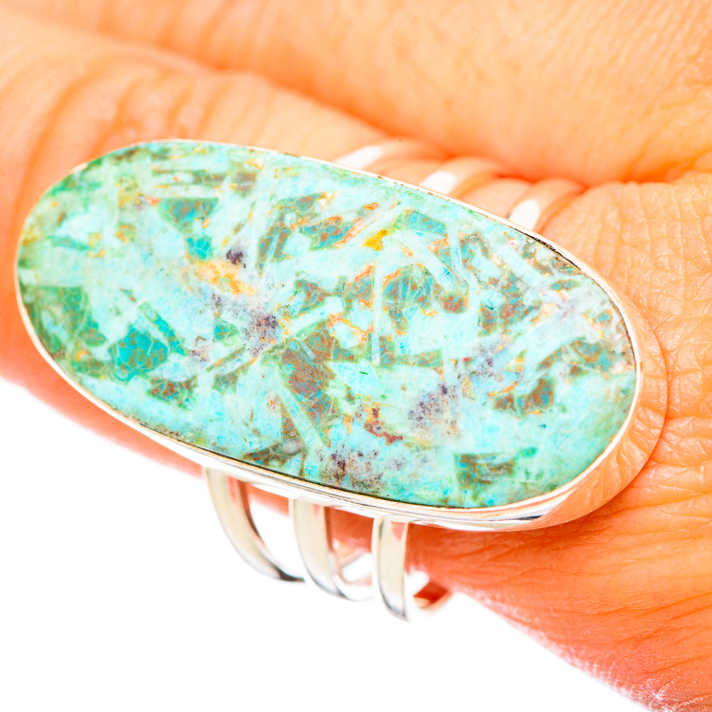 Peruvian Chrysocolla Rings handcrafted by Anasilvercos - RING115864