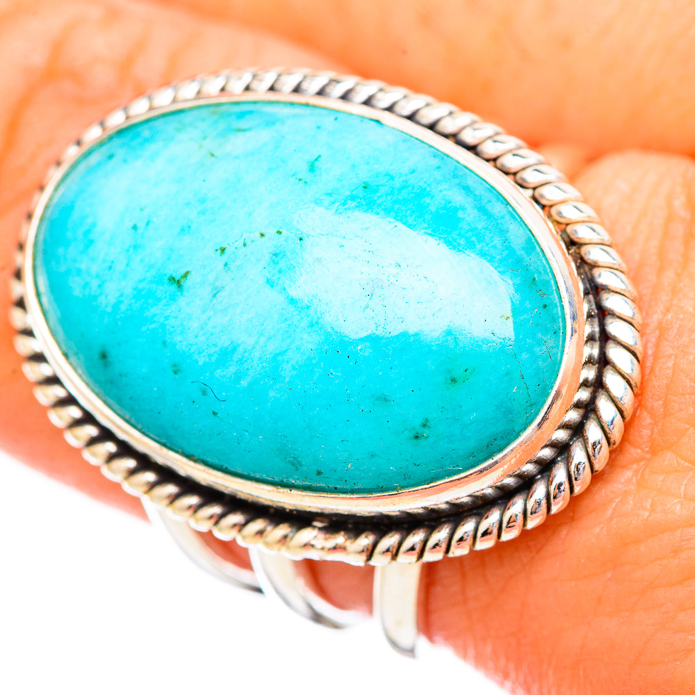 Peruvian Chrysocolla Rings handcrafted by Anasilvercos - RING115971