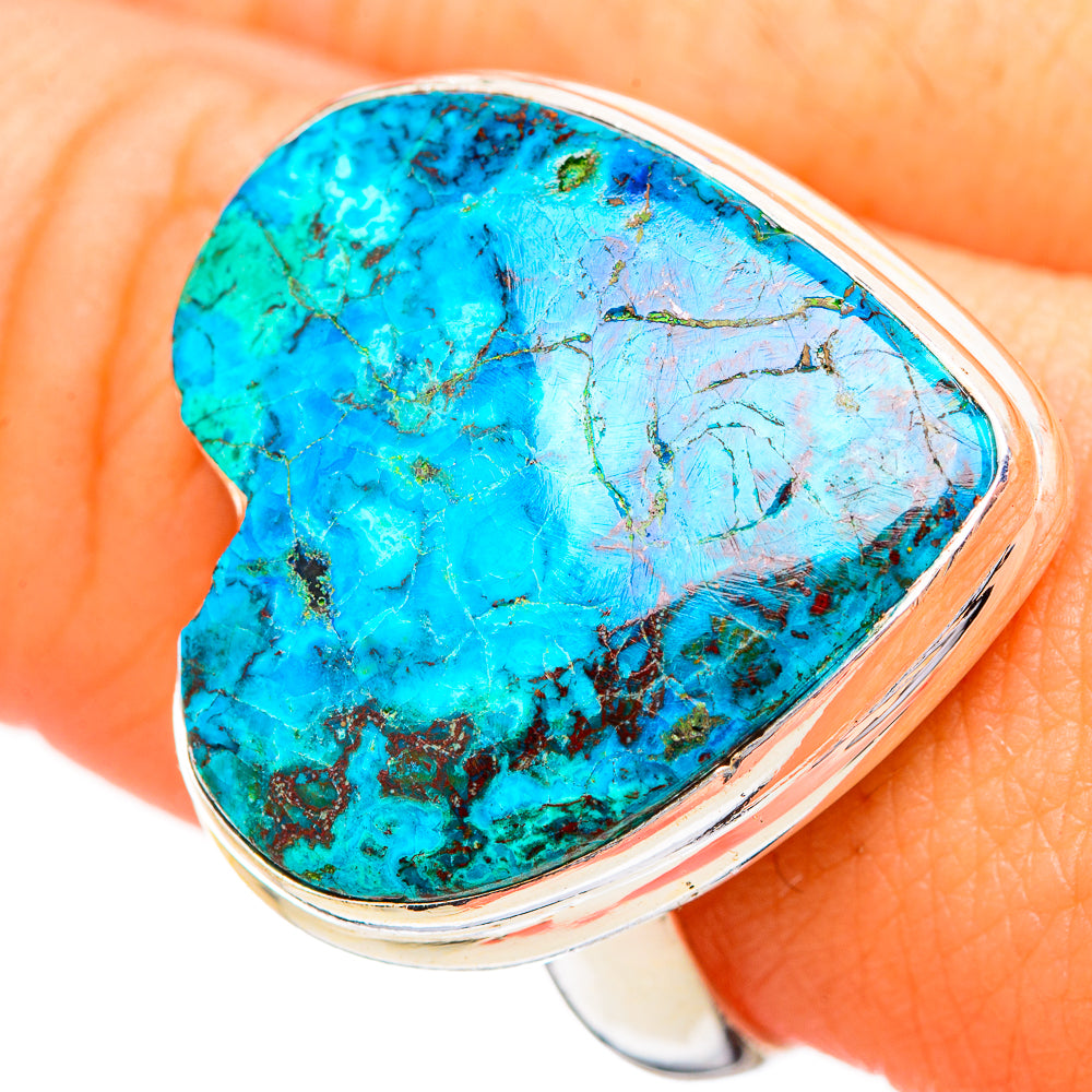 Peruvian Chrysocolla Rings handcrafted by Anasilvercos - RING115975
